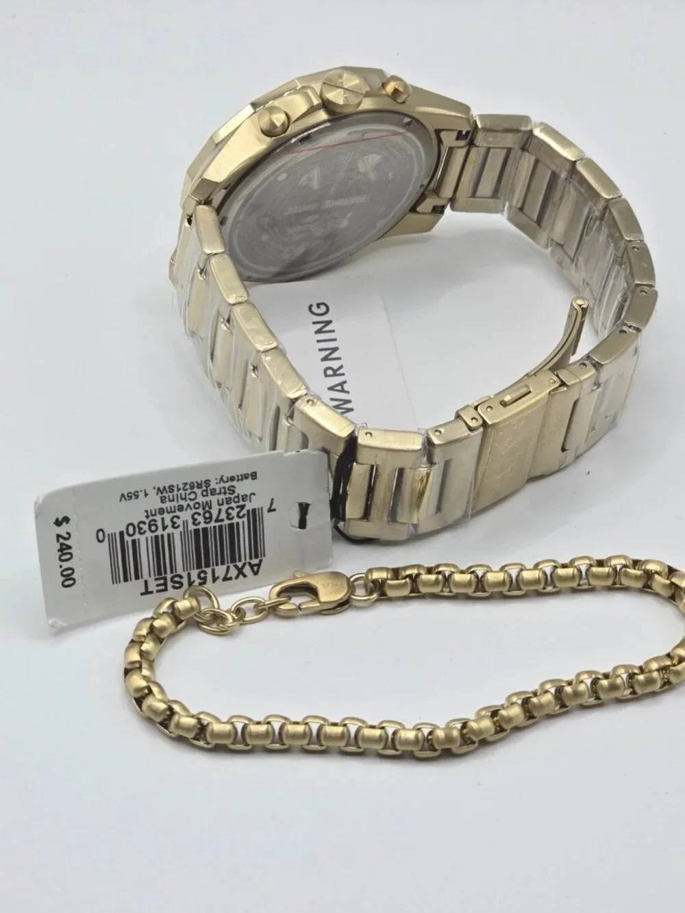 Armani Exchange Men's Gold-Tone Chronograph Watch & Bracelet Set AX7151SET